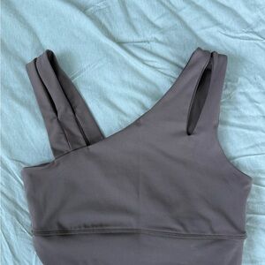 Charcoal Asymmetrical Sports Bra